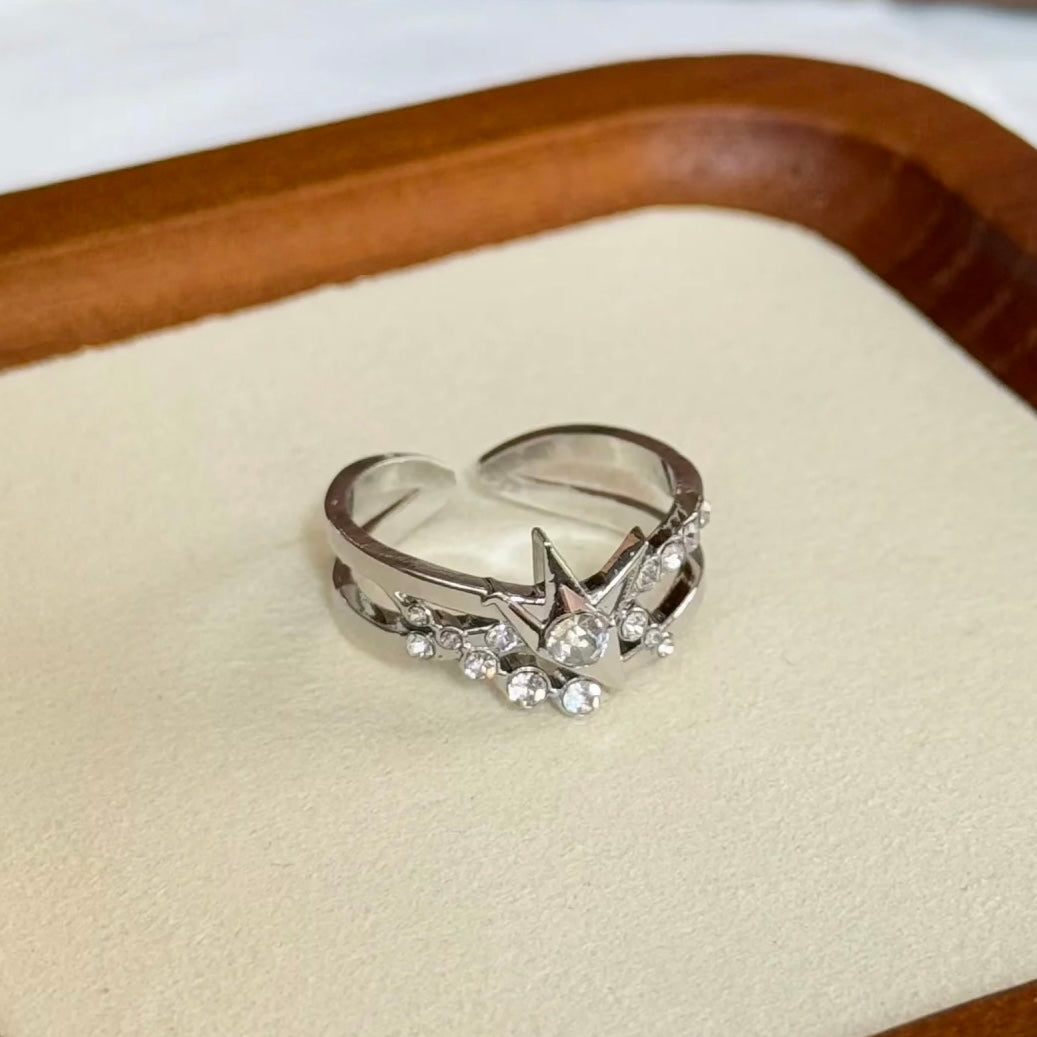 CALEB-Wayward Wonderland Wedding Card Ring, Open Ring(Adjustable, Can Be Adjusted 6 to 9)