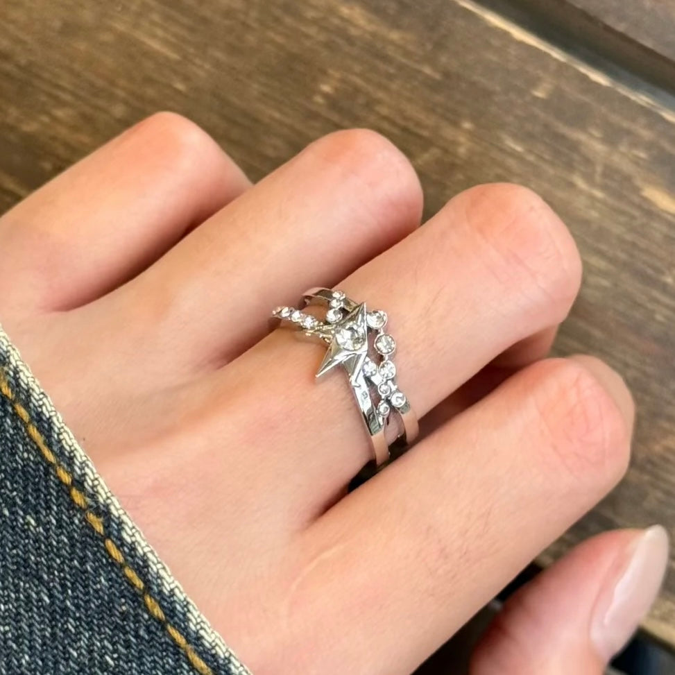 CALEB-Wayward Wonderland Wedding Card Ring, Open Ring(Adjustable, Can Be Adjusted 6 to 9)