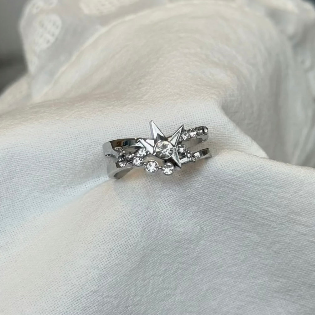 CALEB-Wayward Wonderland Wedding Card Ring, Open Ring(Adjustable, Can Be Adjusted 6 to 9)