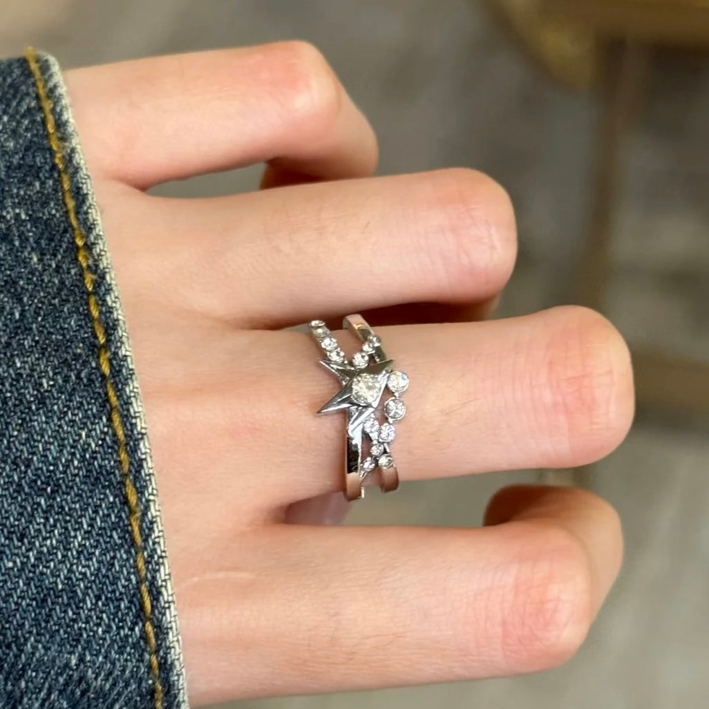 CALEB-Wayward Wonderland Wedding Card Ring, Open Ring(Adjustable, Can Be Adjusted 6 to 9)