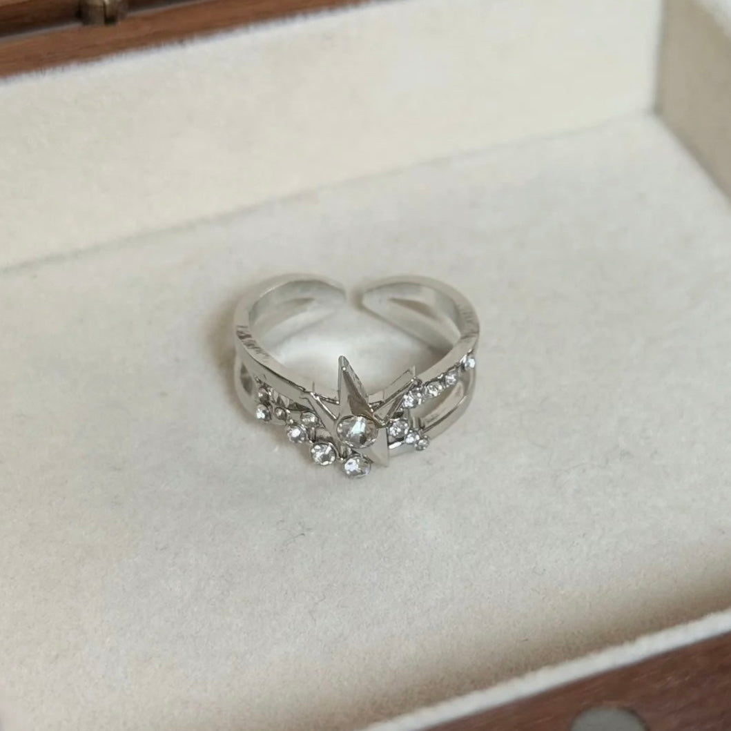 CALEB-Wayward Wonderland Wedding Card Ring, Open Ring(Adjustable, Can Be Adjusted 6 to 9)