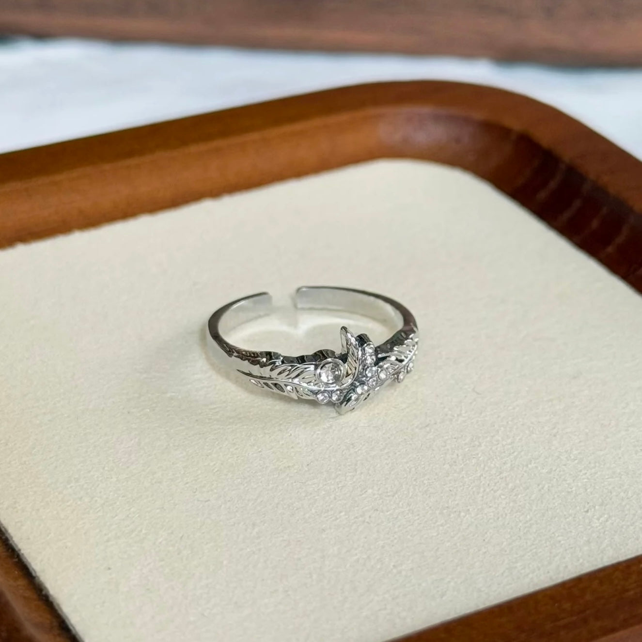 SYLUS-Alternative Darkborne Wedding Card Ring, Open Ring(Adjustable, Can Be Adjusted 6 to 9)