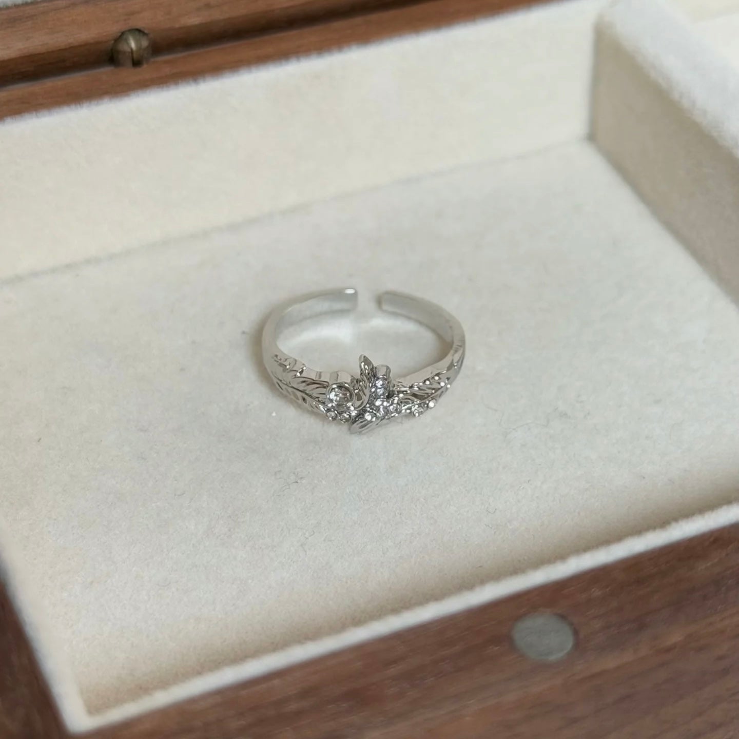 SYLUS-Alternative Darkborne Wedding Card Ring, Open Ring(Adjustable, Can Be Adjusted 6 to 9)