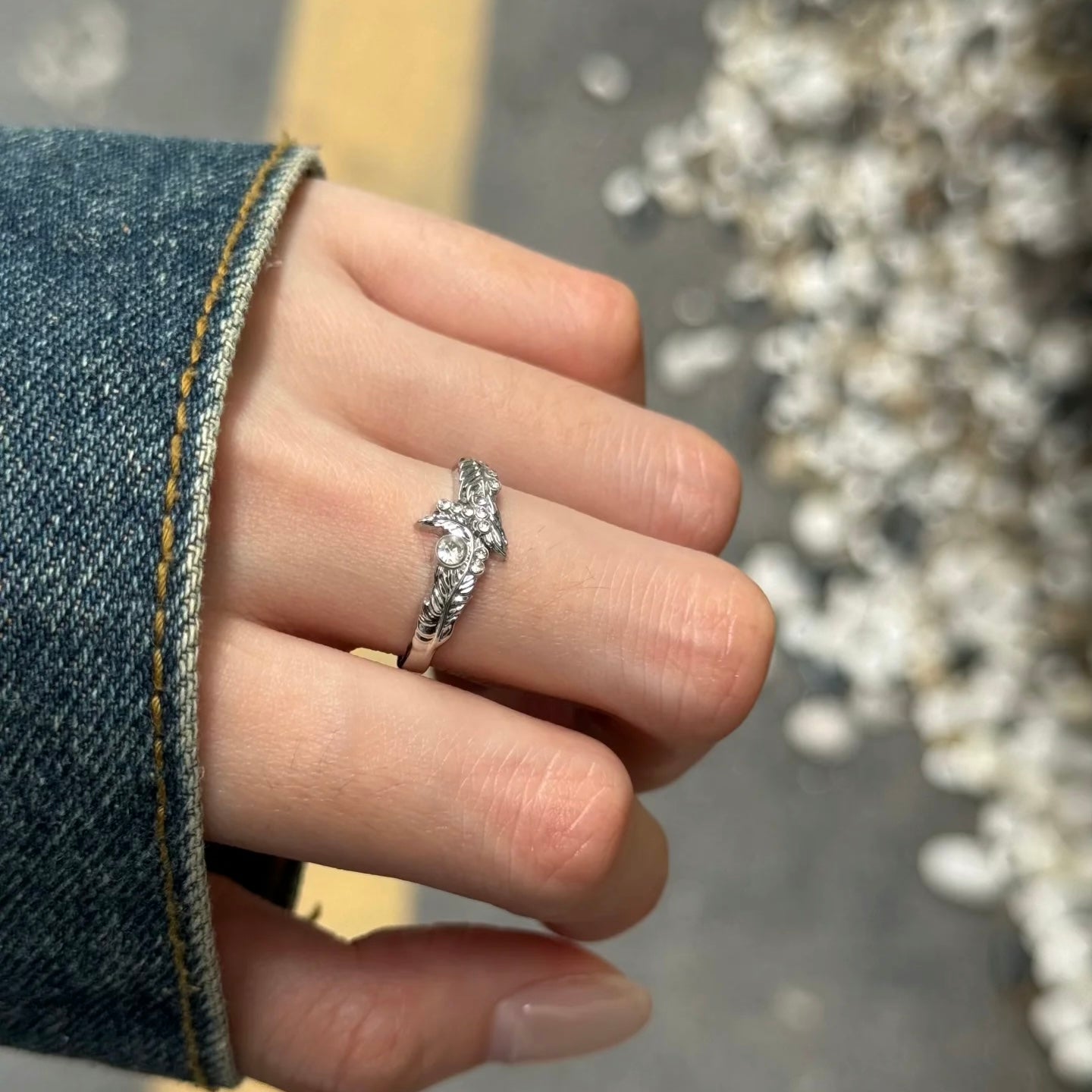 SYLUS-Alternative Darkborne Wedding Card Ring, Open Ring(Adjustable, Can Be Adjusted 6 to 9)
