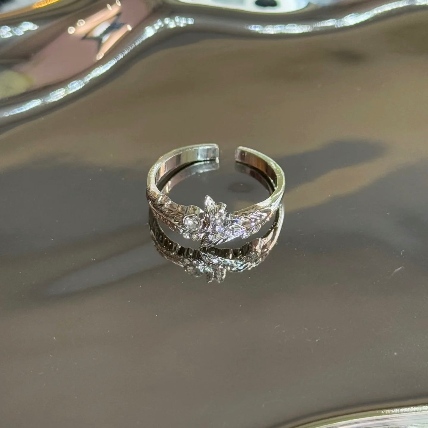 SYLUS-Alternative Darkborne Wedding Card Ring, Open Ring(Adjustable, Can Be Adjusted 6 to 9)