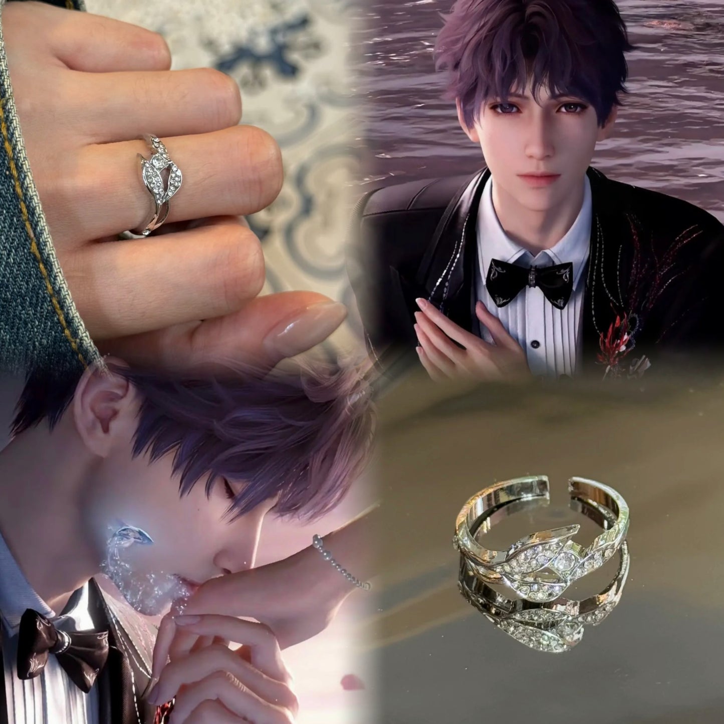 RAFAYEL-Destined Dawntide Wedding Card Ring, Open Ring(Adjustable, Can Be Adjusted 6 to 9)