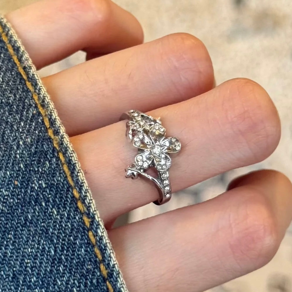XAVIER-Starfall Sanctuary Wedding Card Ring, Open Ring(Adjustable, Can Be Adjusted 6 to 9)