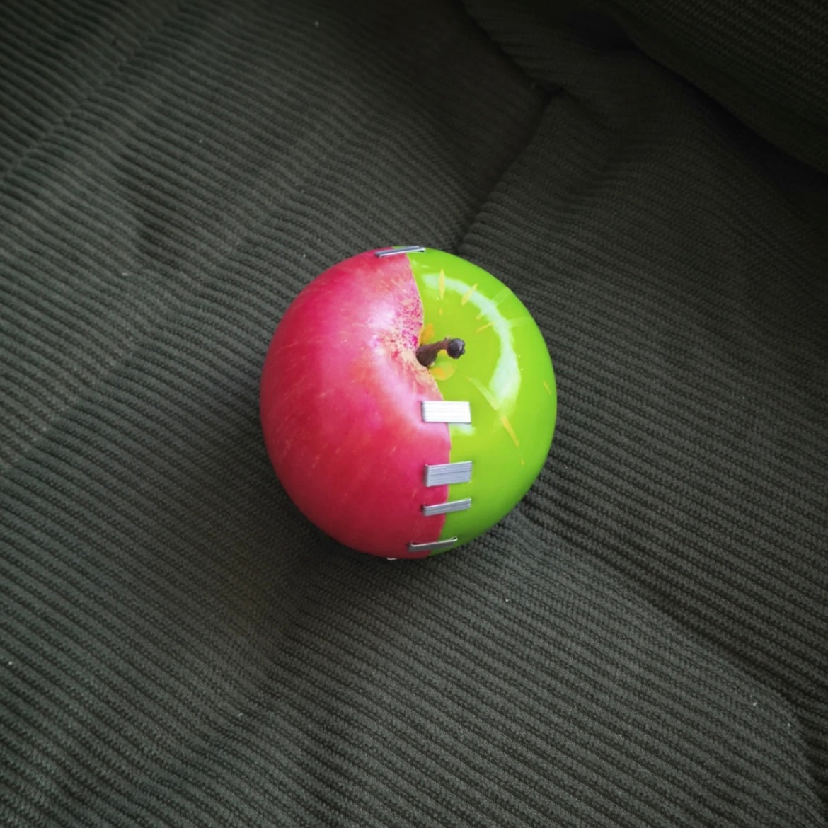 CALEB-Caleb & Mc/Green and Red Apple Keychain