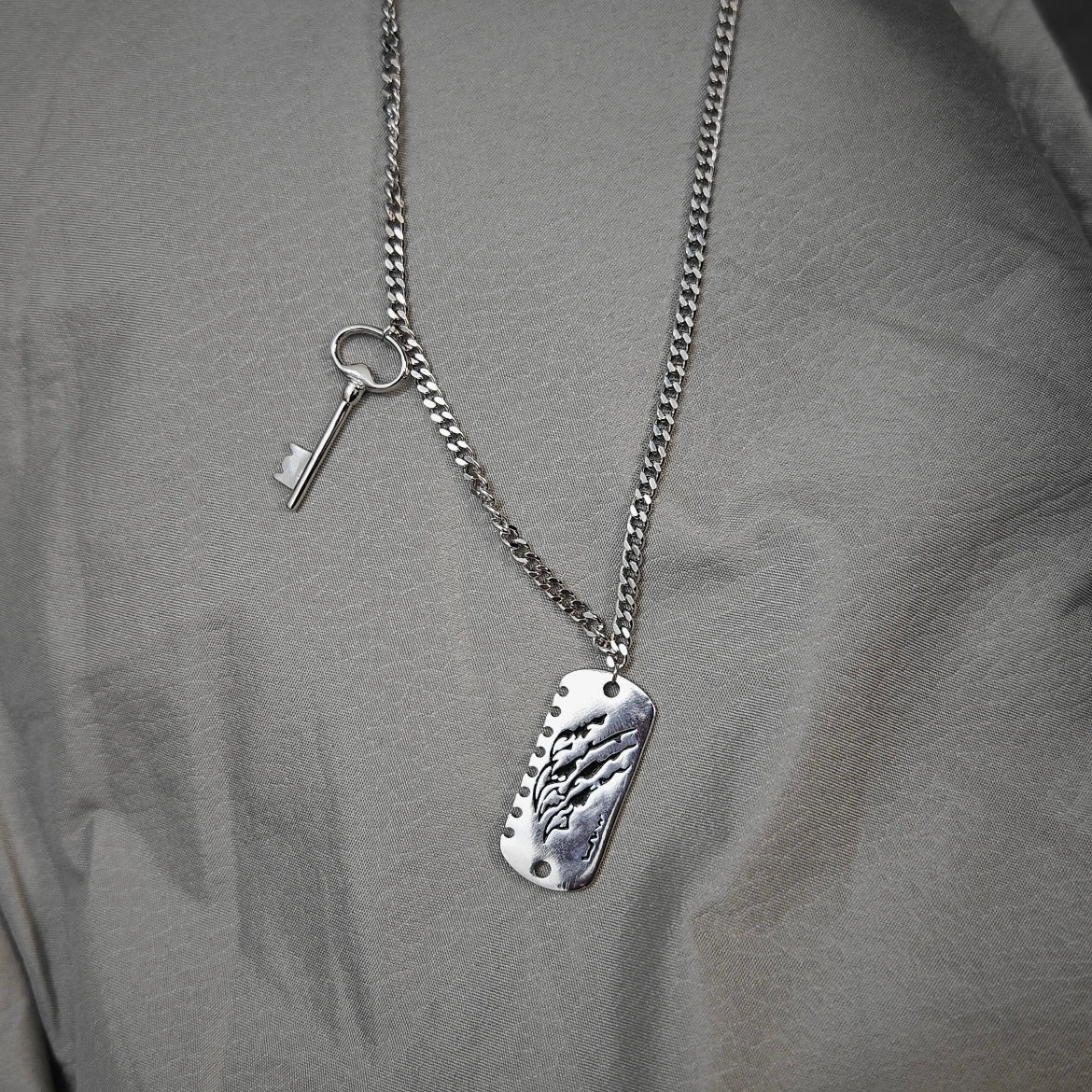 SYLUS-Inscription of the Abyss Ring (Open ring, Adjustable , Initial size is 7.5 US size)