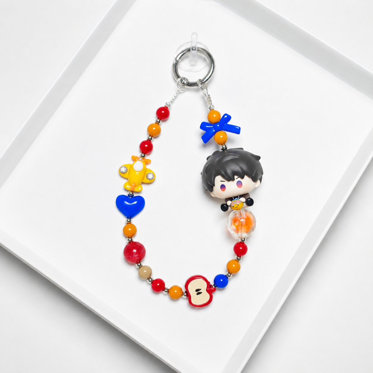 CALEB-Phone Key Pendant with Clay Charm