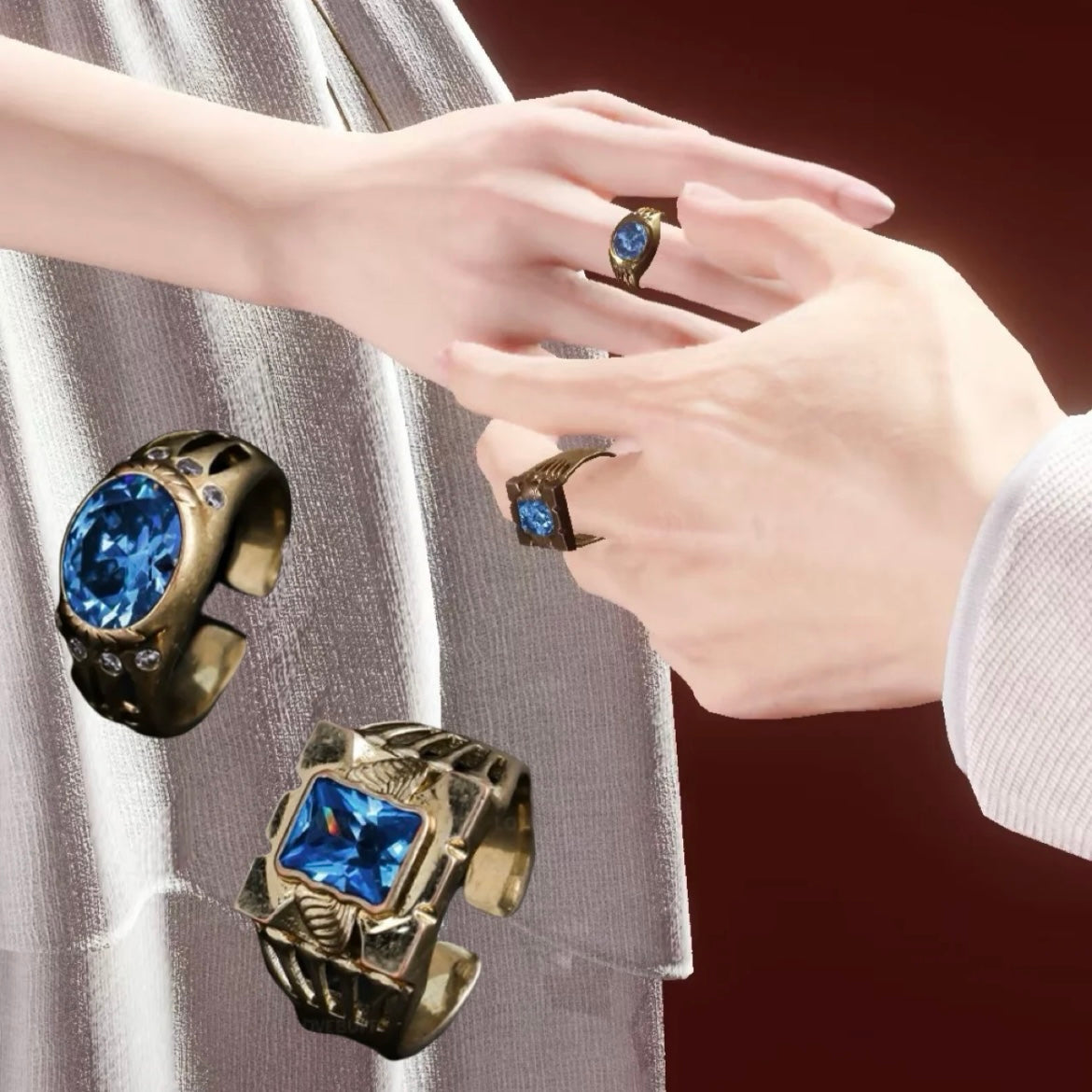 RAFAYEL-1 Pair lv.100 Affinity Couple's Ring, Premium Zirconia Setting Open Ring (Adjustable, Can Be Adjusted 6 to 9)