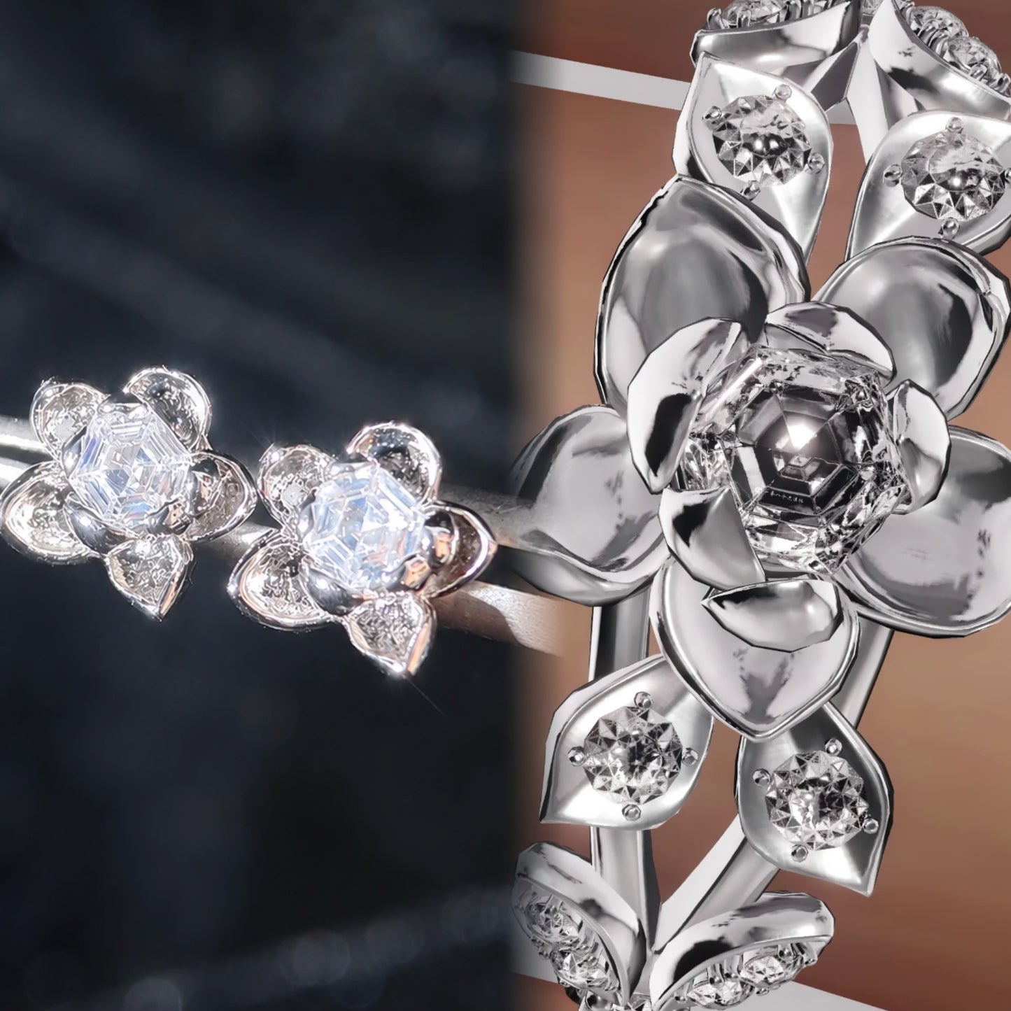 ZAYNE-Iceborn Warmth Wedding Card Earrings