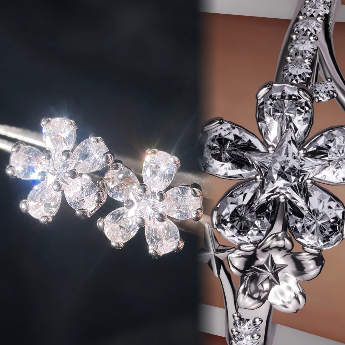 XAVIER-Starfall Sanctuary Wedding Card Earrings