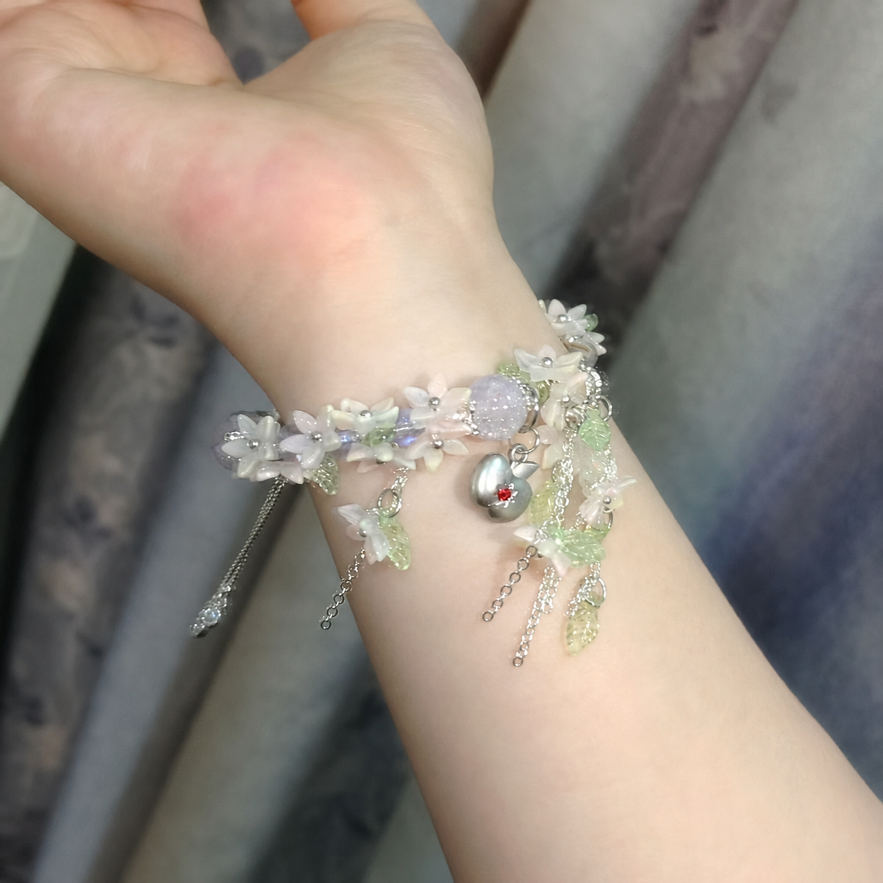 CALEB-Floating Floraletter Concept Bracelet （Adjustable）