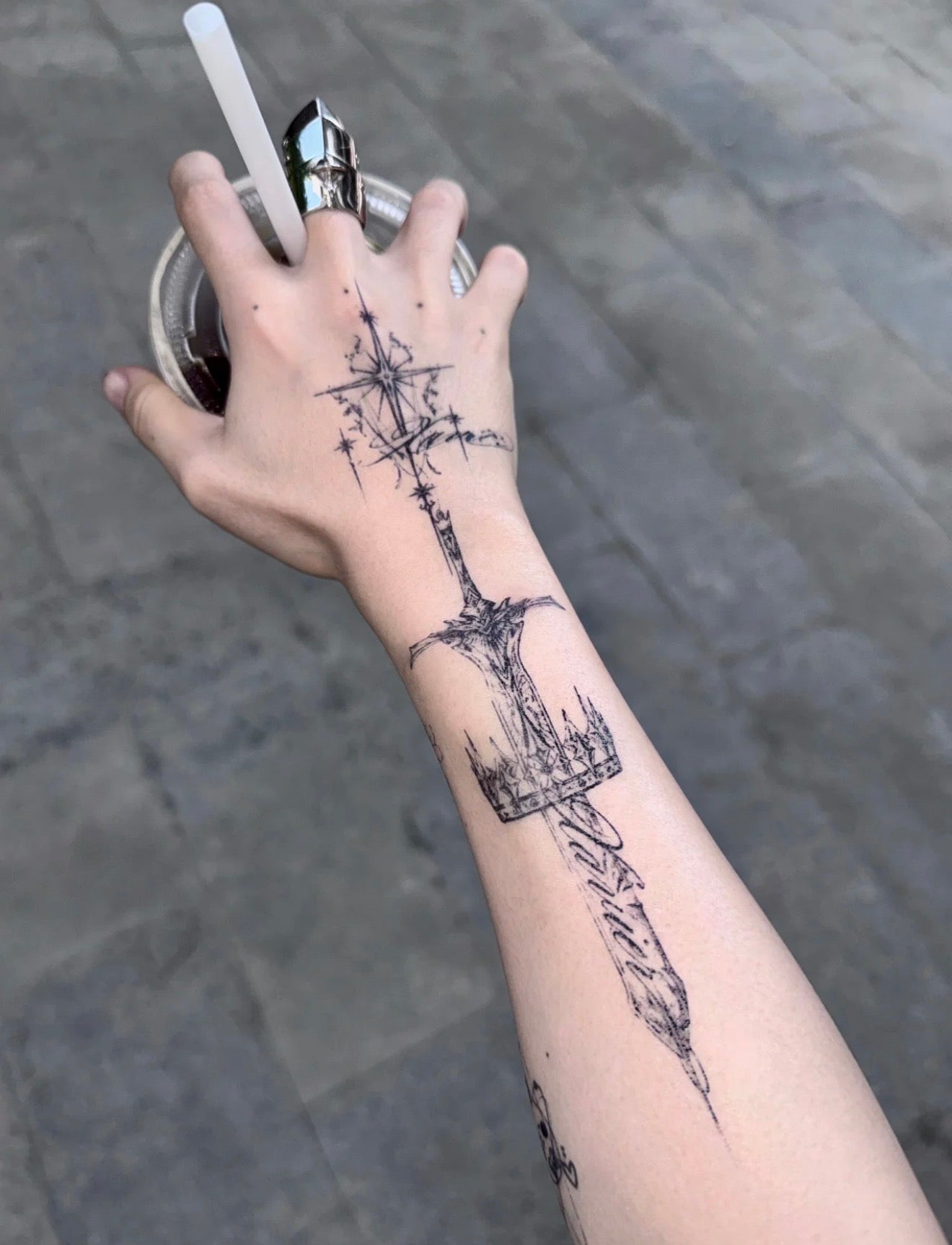 XAVIER-Herbal Grass Texture Tattoo Sticker