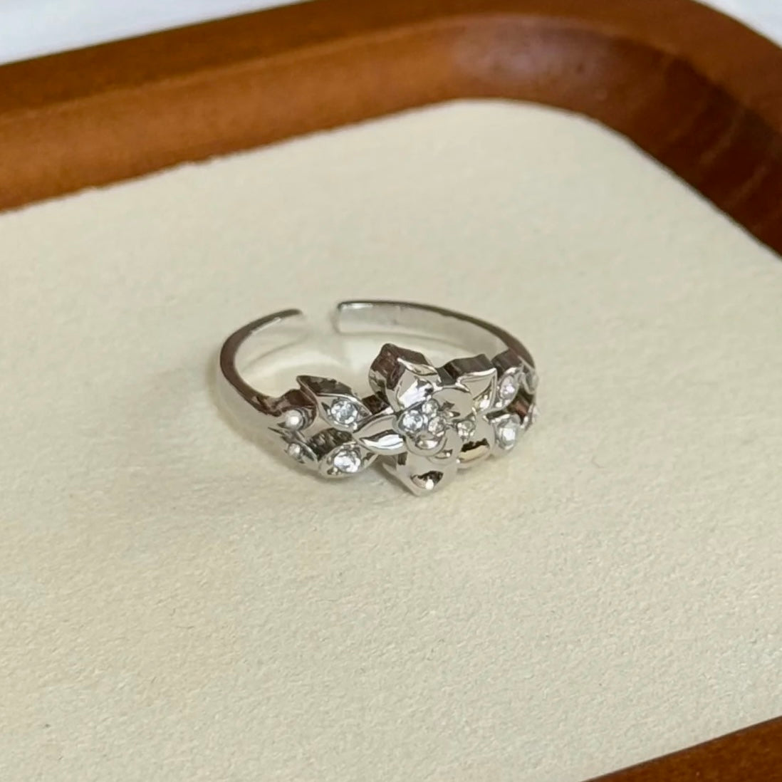 ZAYNE-Iceborn Warmth Wedding Card Ring, Open Ring(Adjustable, Can Be Adjusted 6 to 9)