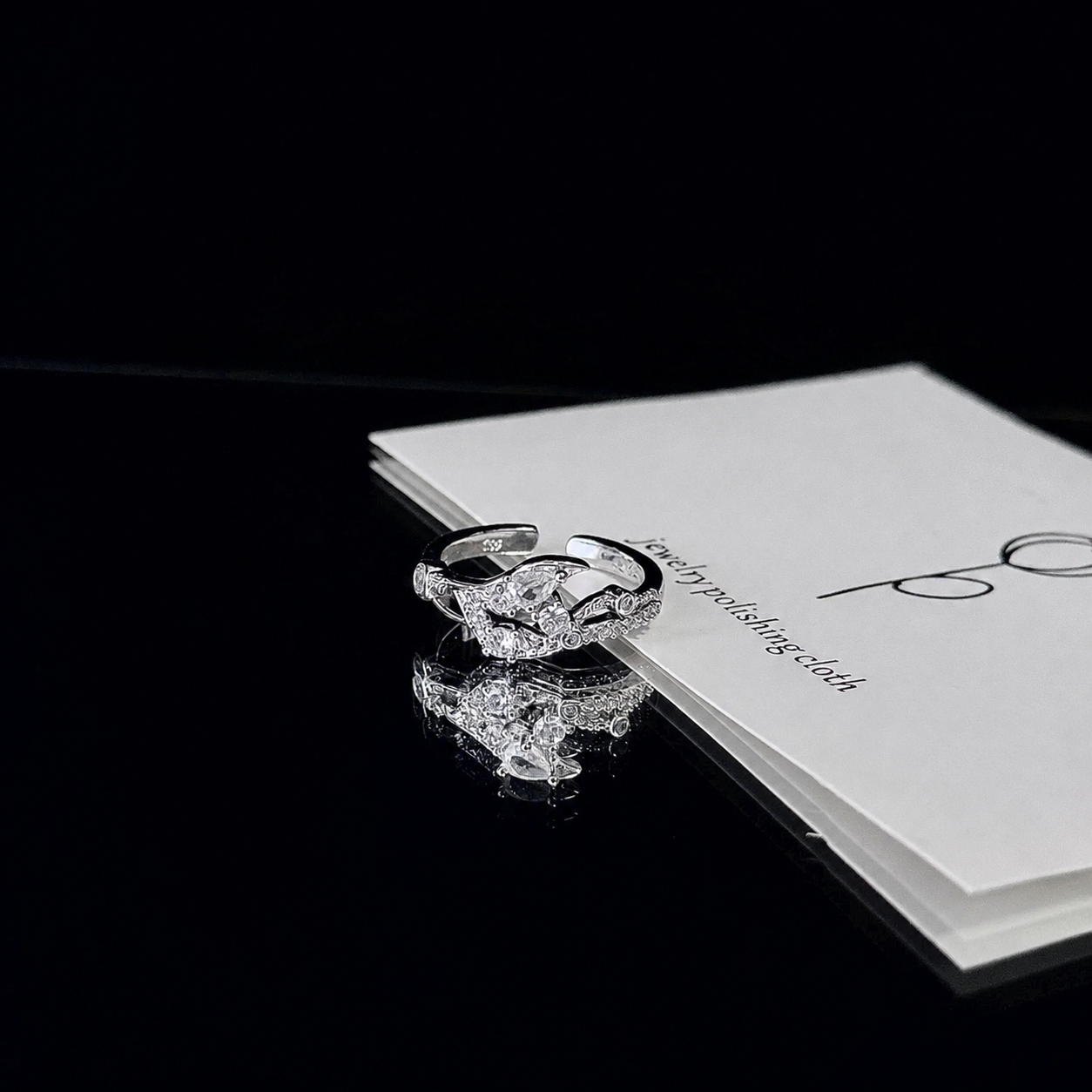 CALEB-Wayward Wonderland Wedding Card Ring, Open Ring(Adjustable, Can Be Adjusted 6 to 9)