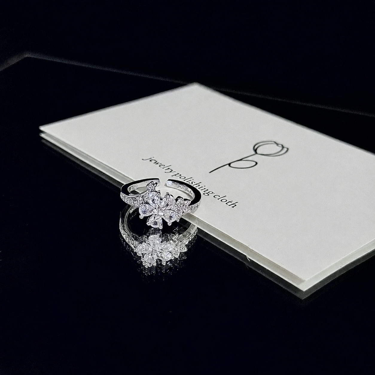 CALEB-Wayward Wonderland Wedding Card Ring, Open Ring(Adjustable, Can Be Adjusted 6 to 9)