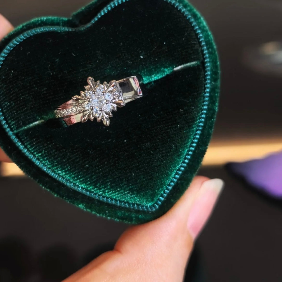 ZAYNE-1 Pair lv.100 Affinity Snowflake Couple's Ring, Open Ring(6.5 US Size, can be adjusted 6.5 to 9)