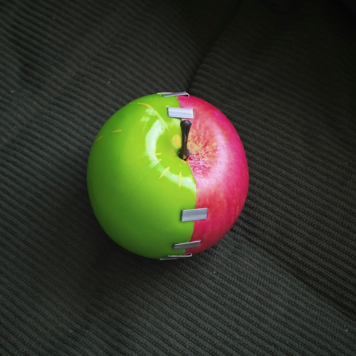 CALEB-Caleb & Mc/Green and Red Apple Keychain