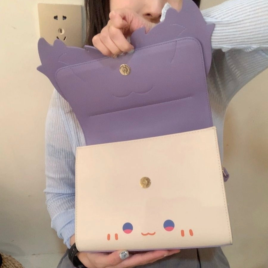 RAFAYEL-PU Leather Bangs Flap Crossbody Bag