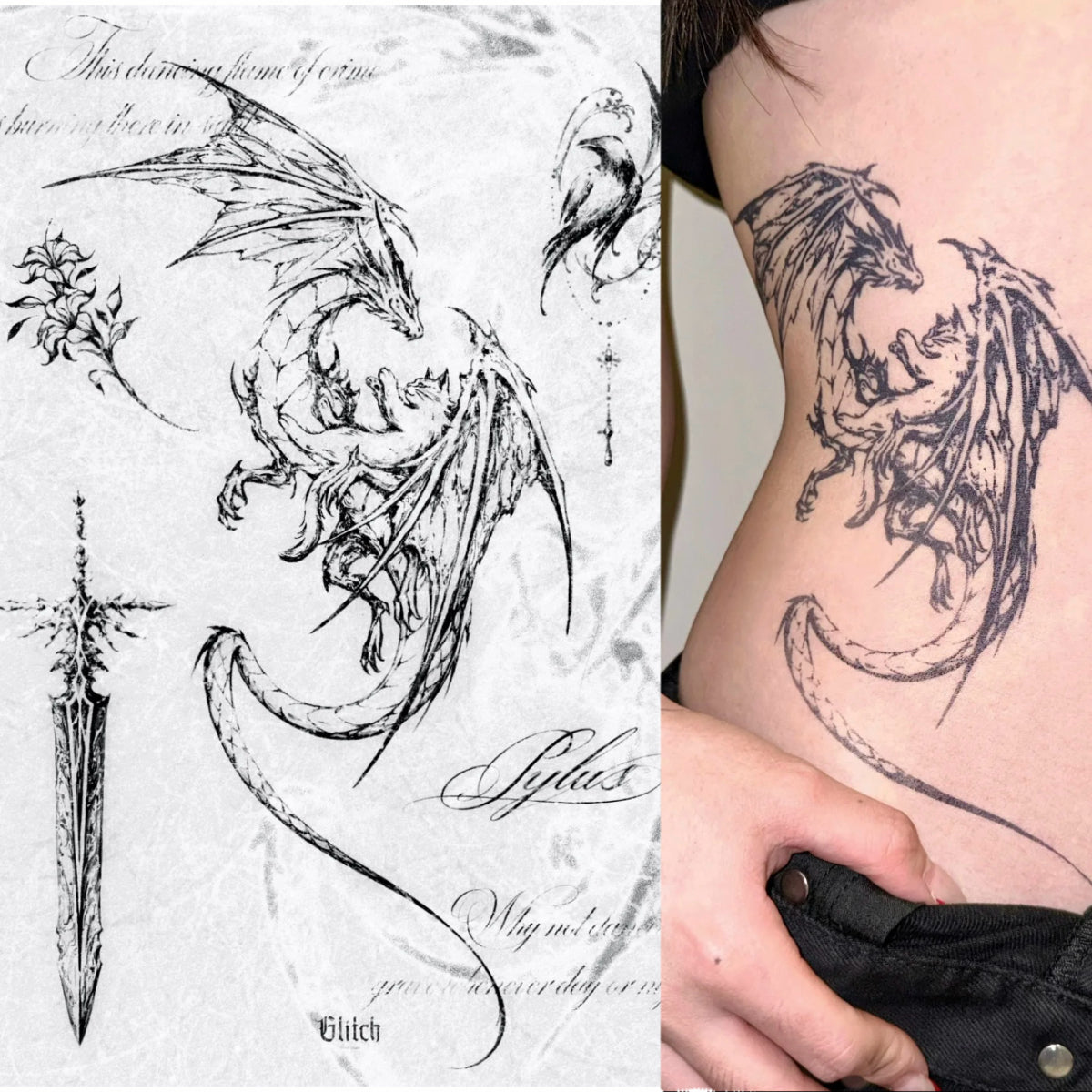 SYLUS-Herbal Grass Texture Tattoo Sticker