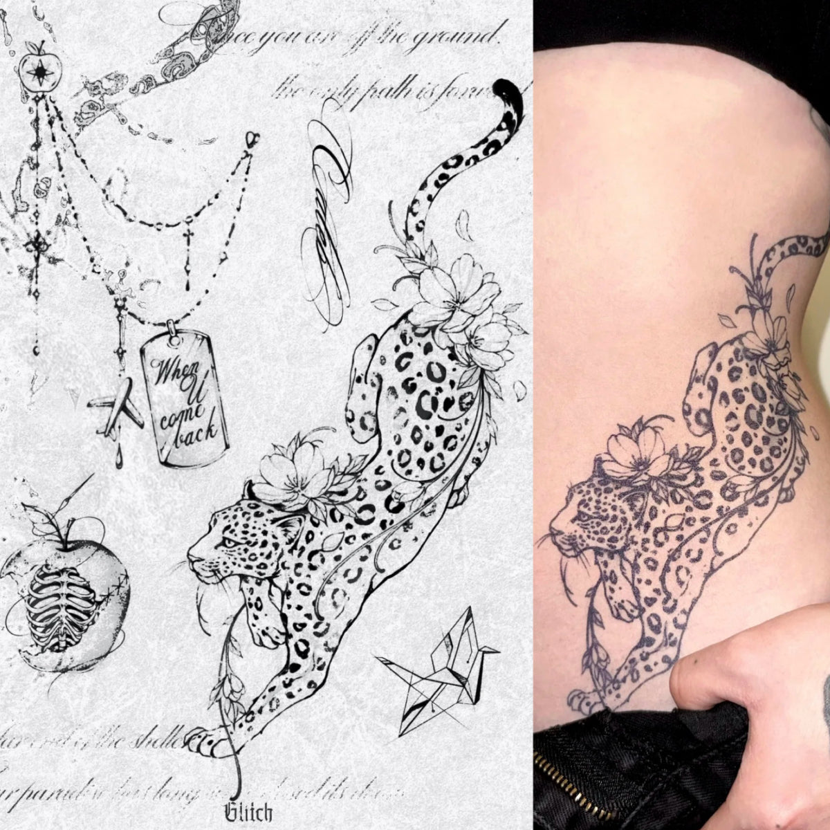 CALEB-Herbal Grass Texture Tattoo Sticker