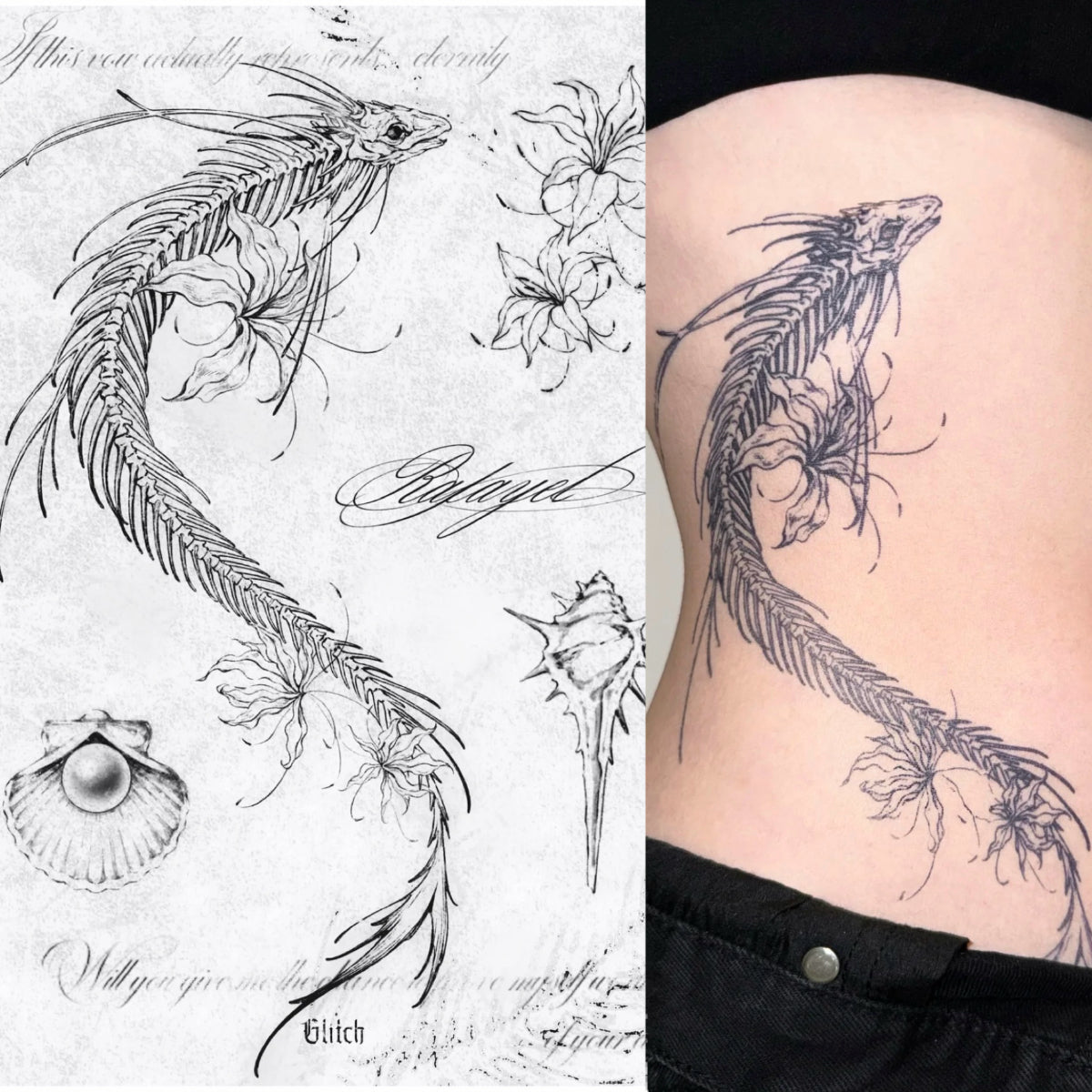 RAFAYEL-Herbal Grass Texture Tattoo Sticker