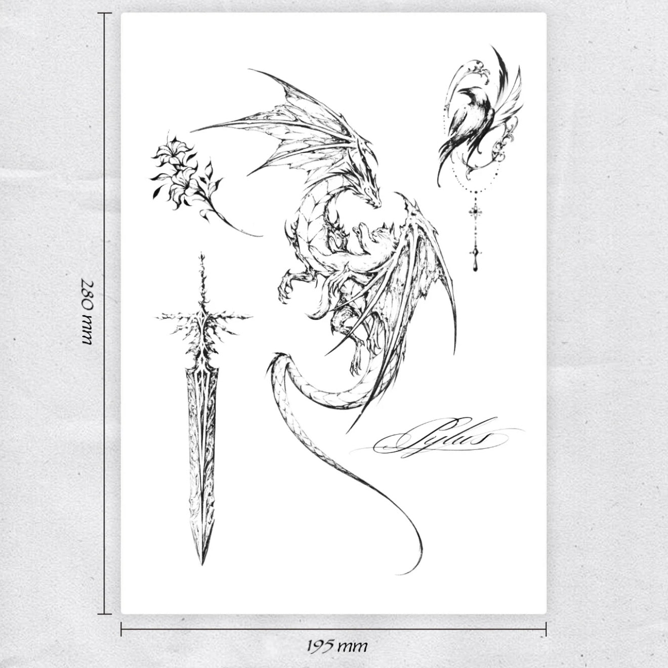 RAFAYEL-Herbal Grass Texture Tattoo Sticker