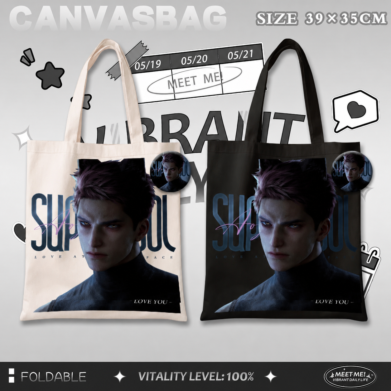 VALKO-Canvas Bag 39*35cm（15.35*13.78inch）