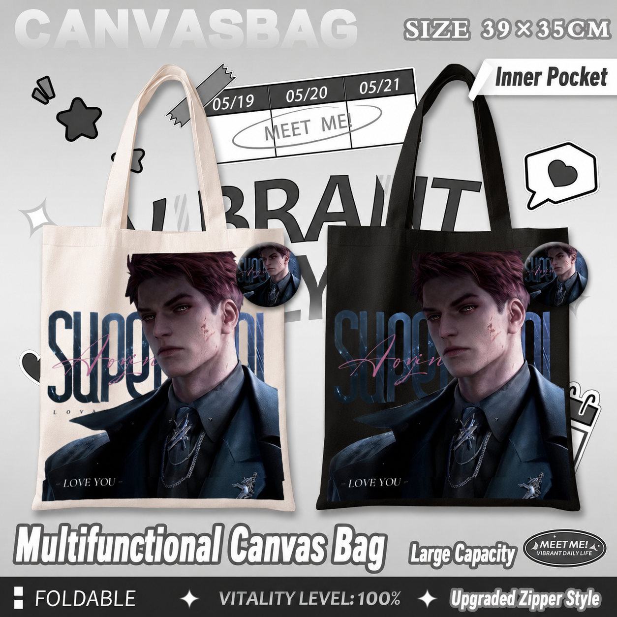 VALKO-Canvas Bag 39*35cm（15.35*13.78inch）