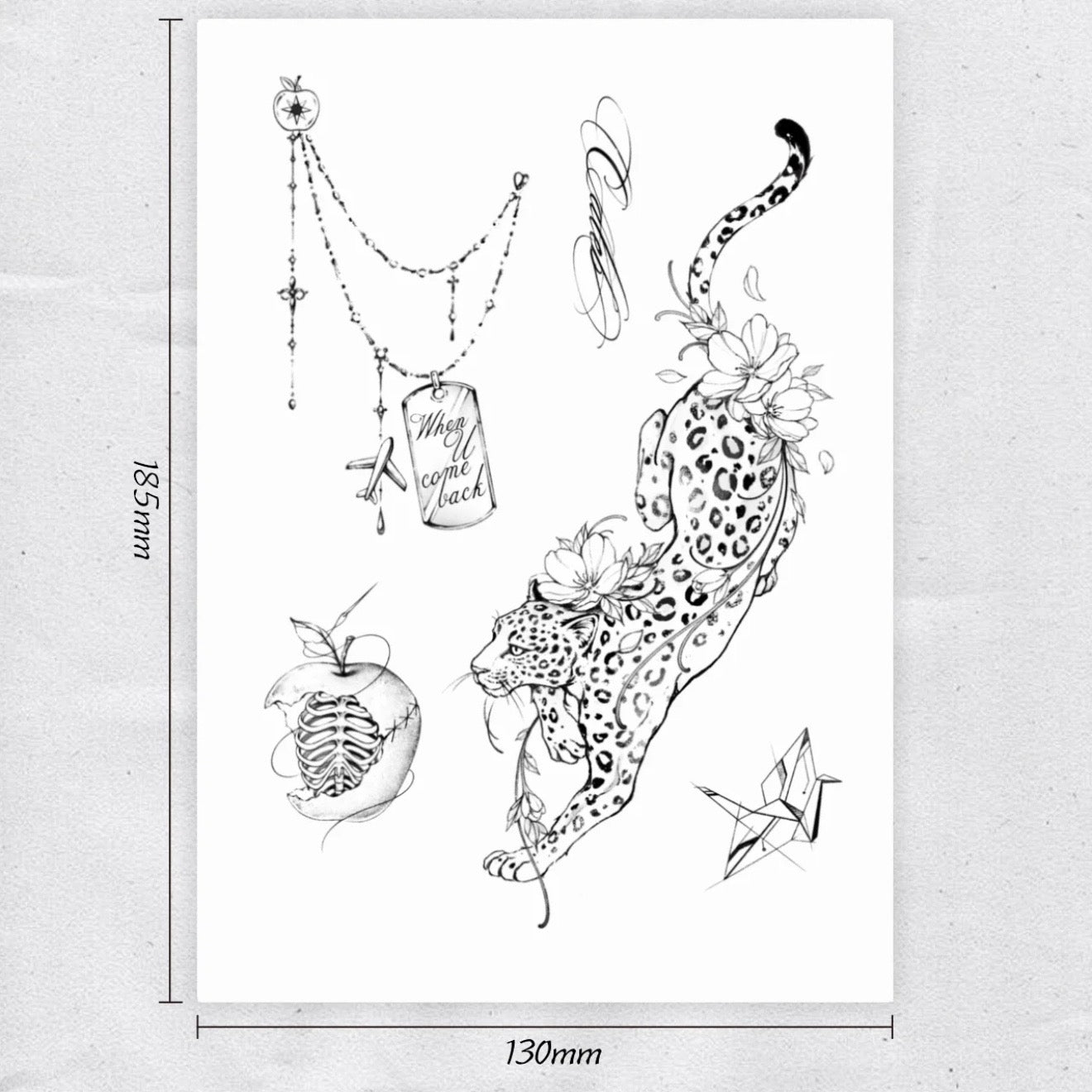 CALEB-Herbal Grass Texture Tattoo Sticker