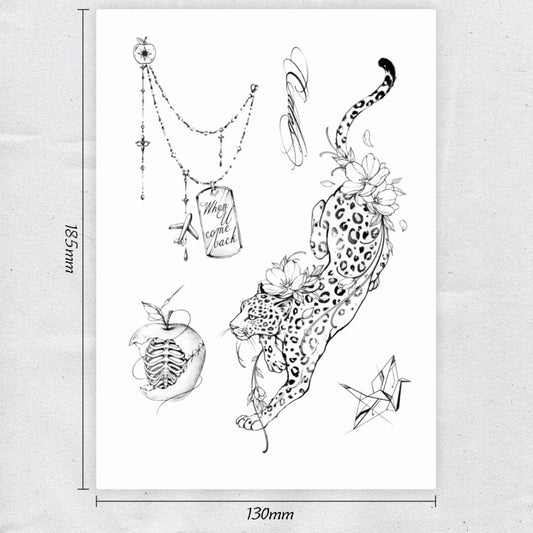 CALEB-Herbal Grass Texture Tattoo Sticker
