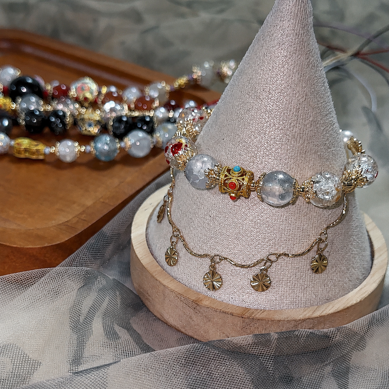 XAVIER-Blades with Blossoms Concept Bracelet （Adjustable）