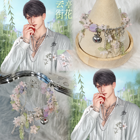 CALEB-Floating Floraletter Concept Bracelet （Adjustable）