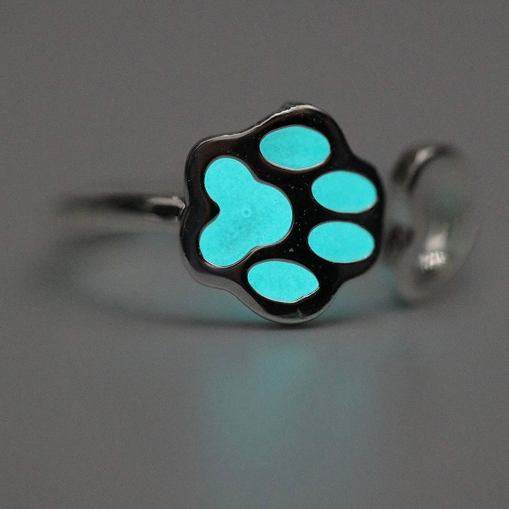 VALKO-Glow-in-the-Dark Wolf Claw Open Rings
