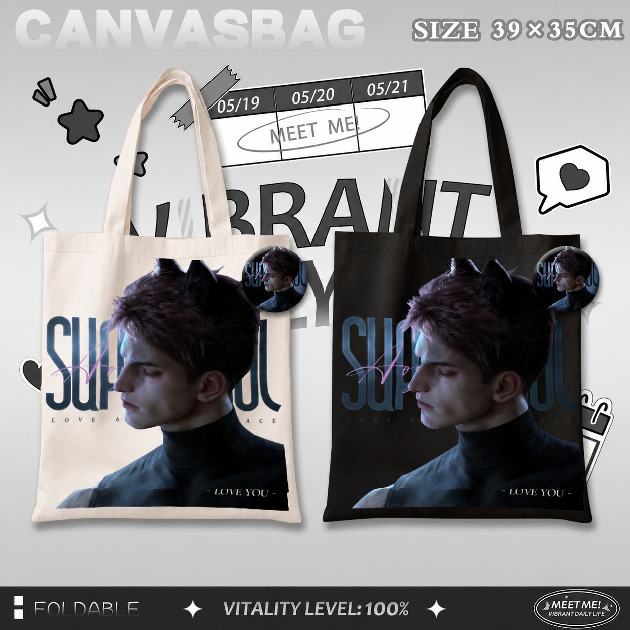 VALKO-Canvas Bag 39*35cm（15.35*13.78inch）