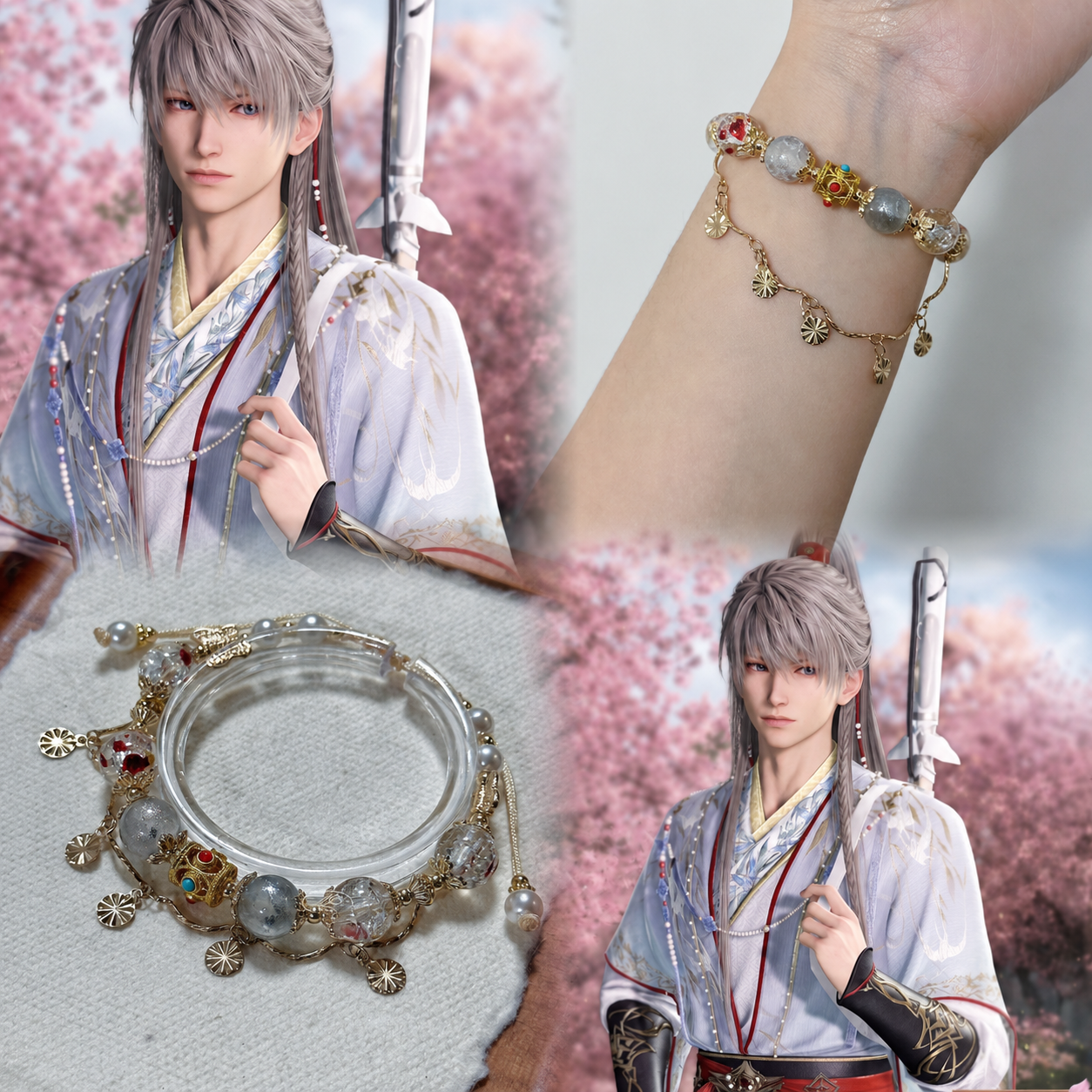 XAVIER-Blades with Blossoms Concept Bracelet （Adjustable）
