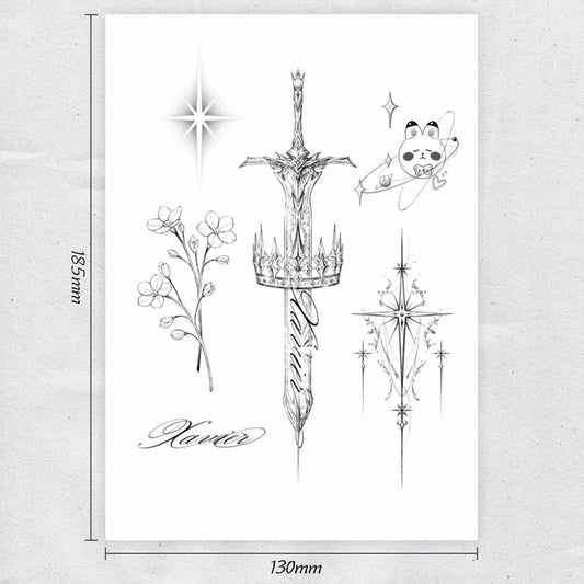 XAVIER-Herbal Grass Texture Tattoo Sticker