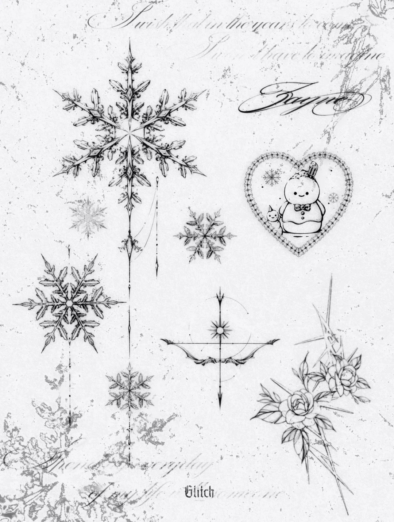 RAFAYEL-Herbal Grass Texture Tattoo Sticker