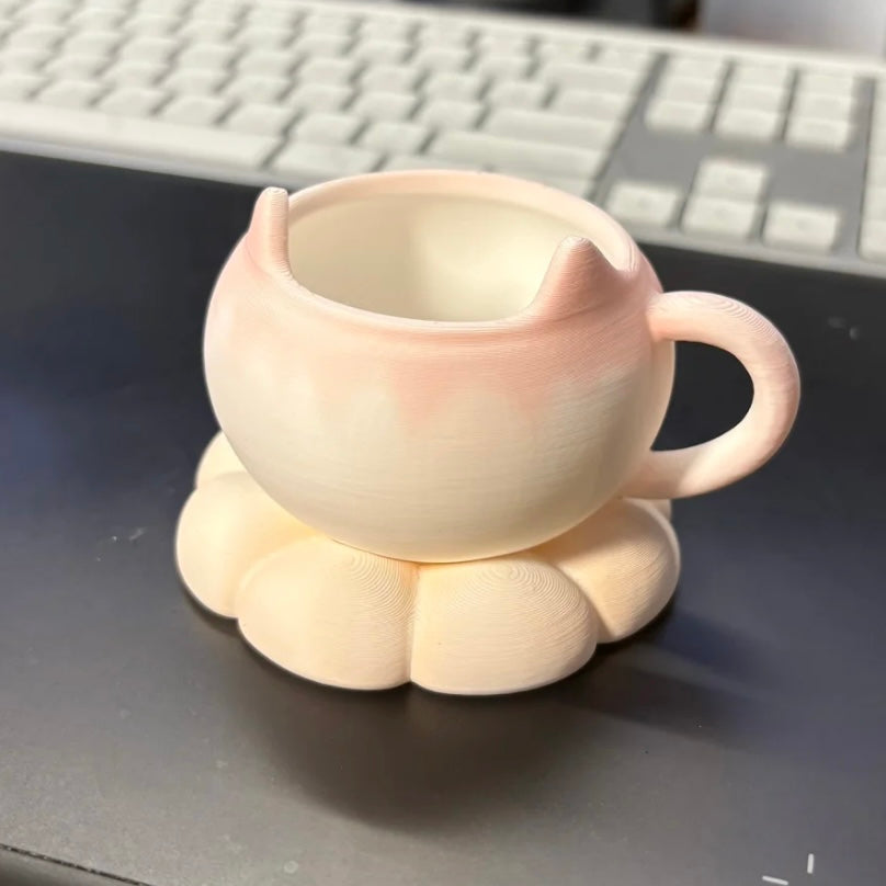 SYLUS-Kitten Included 3D Printed Kitty Cup Decoration（NOT REAL CUP）