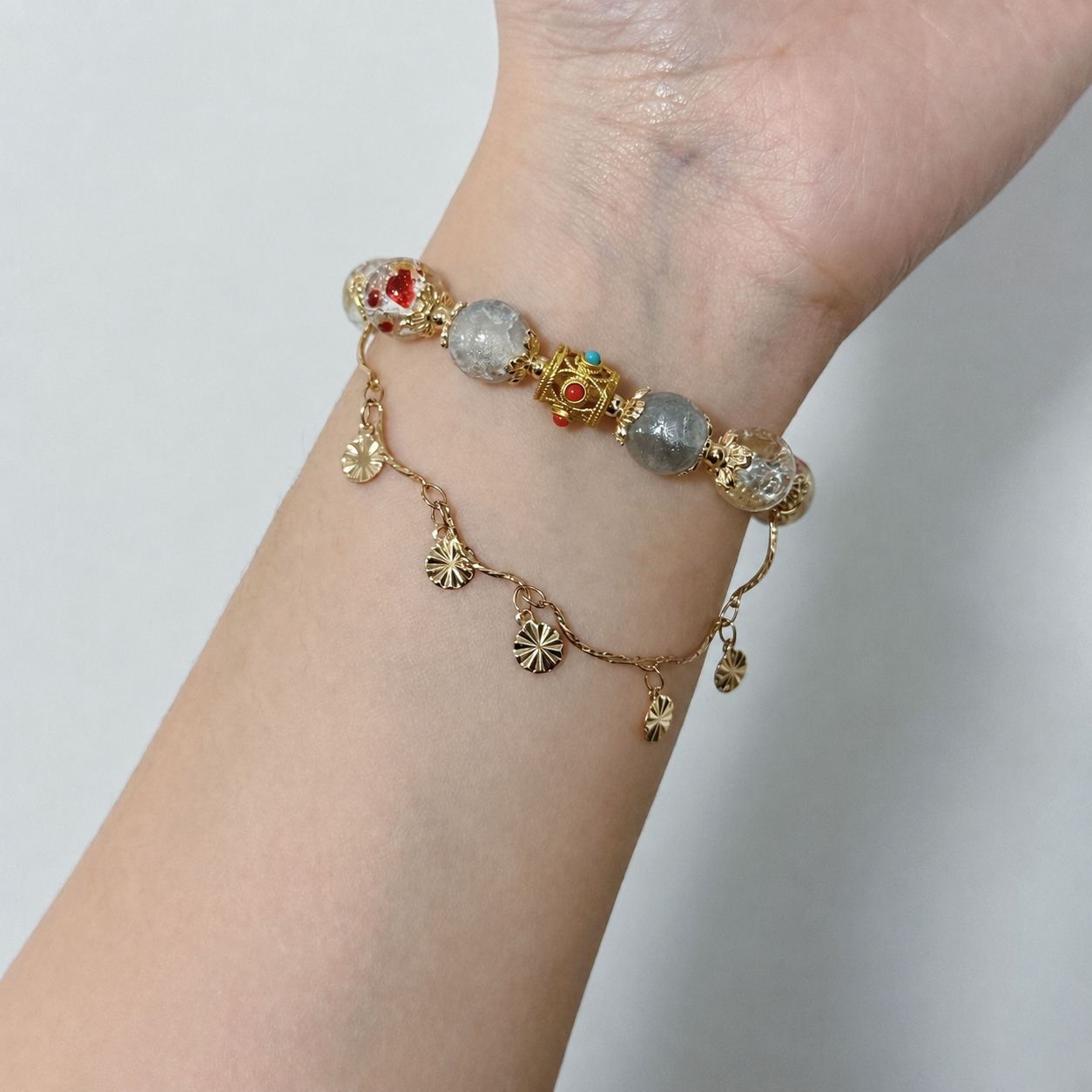 XAVIER-Blades with Blossoms Concept Bracelet （Adjustable）