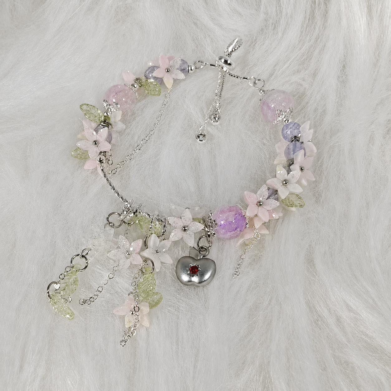 CALEB-Floating Floraletter Concept Bracelet （Adjustable）