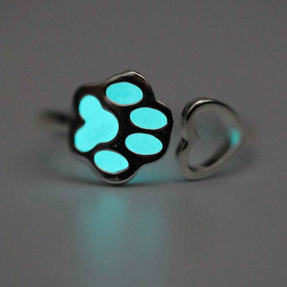 VALKO-Glow-in-the-Dark Wolf Claw Open Rings