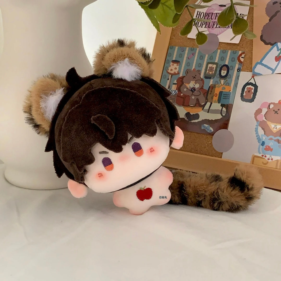 CALEB-Cotton Doll with Ear & Tail Pendant 2.54”（10cm）