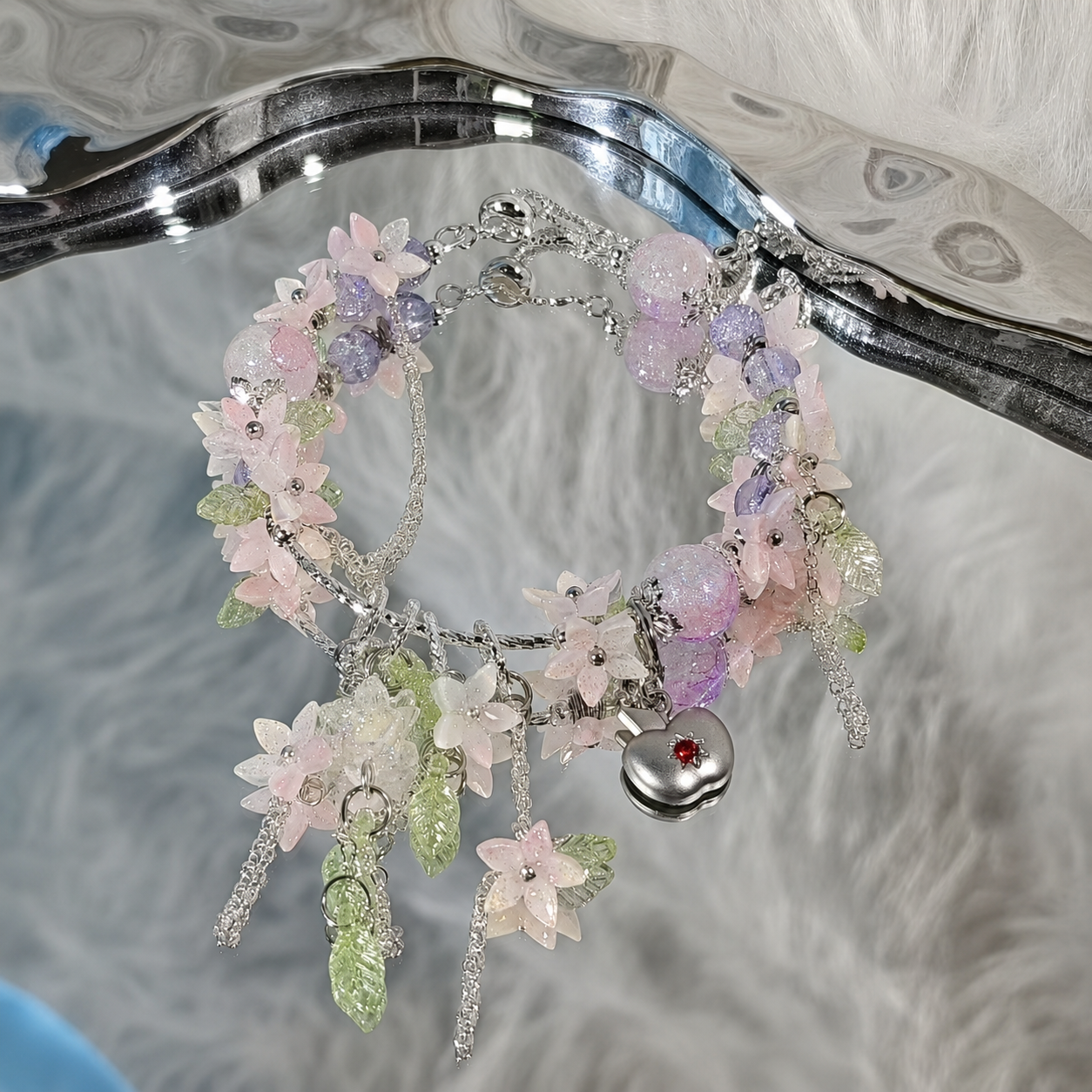 CALEB-Floating Floraletter Concept Bracelet （Adjustable）