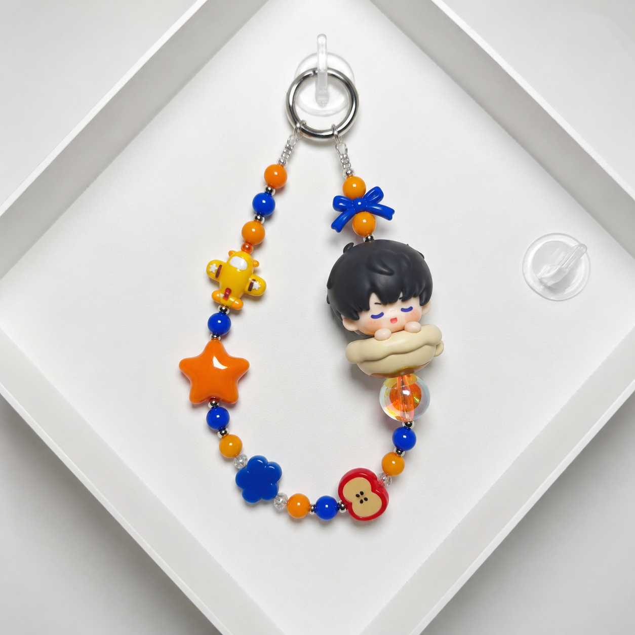 CALEB-Phone Key Pendant with Clay Charm