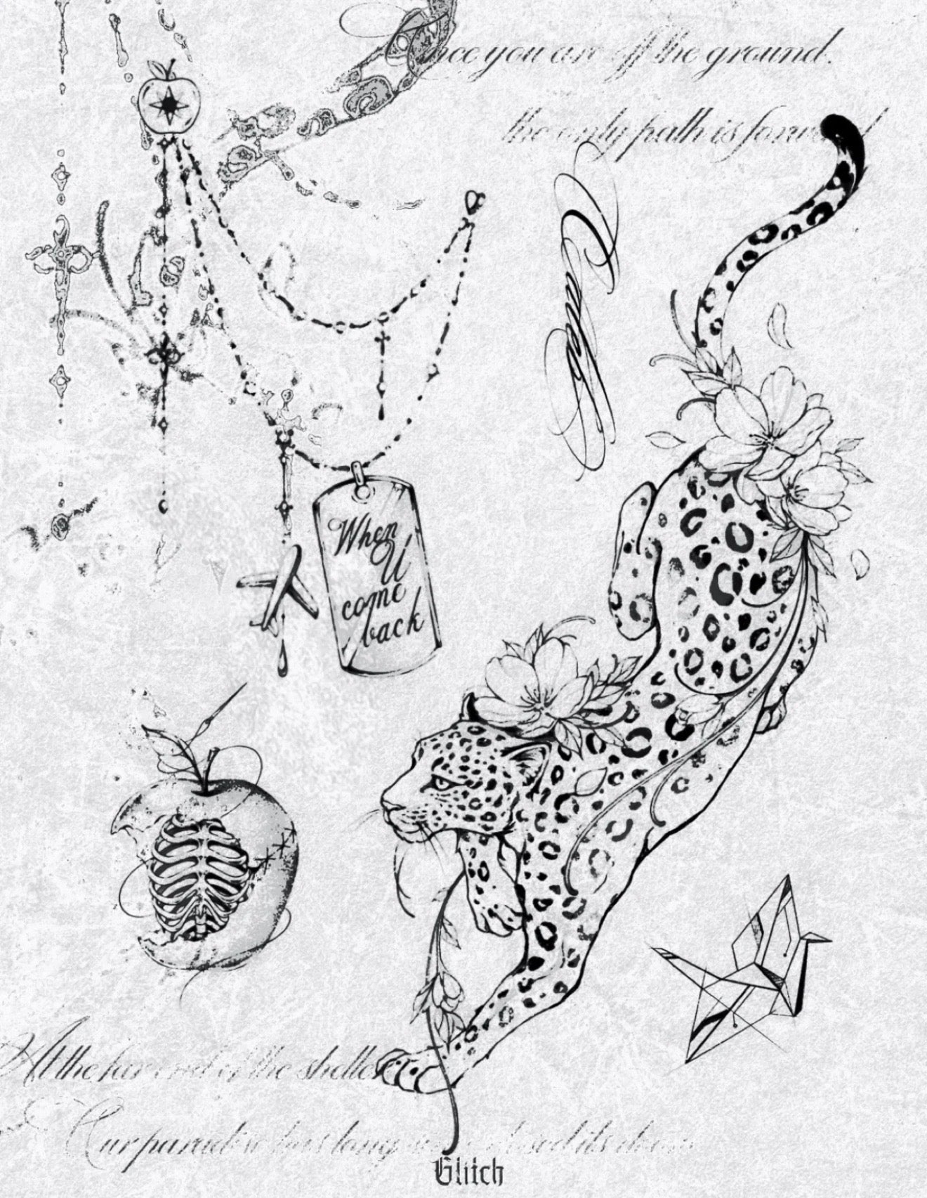 RAFAYEL-Herbal Grass Texture Tattoo Sticker