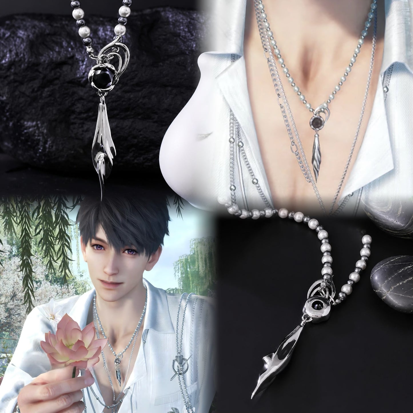CALEB-Floating Floraletter Necklace